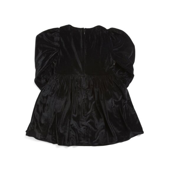 BARDOT JUNIOR Black Girls Hadlee Velour Mini Dress - Picture 2 of 2